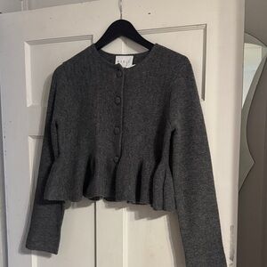 Elegant Gray Peplum Blazer